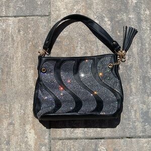 Elegant Black and Silver Rhinestones Women's 10X12 Bag